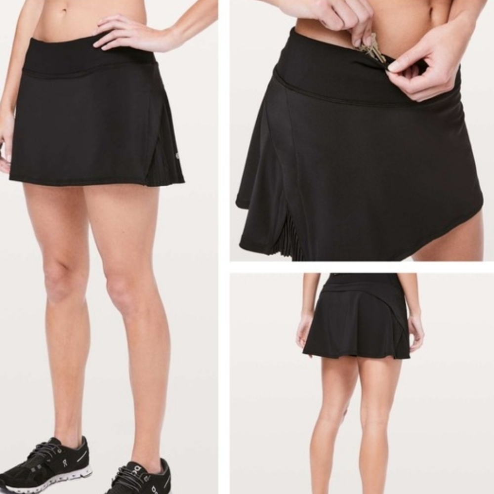 🌸 Lululemon black play off the pleats 13” Athletic Skort